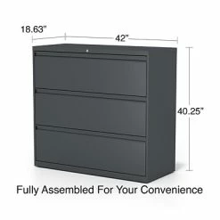 Staples Lateral Files Quill Brand® 3-Drawer Lateral File Cabinet, Locking, Letter/Legal, Charcoal, 42"W (26824D) -Deals Locks Store 082E6C60 F5CE 494A BA4218A909C4599B s7