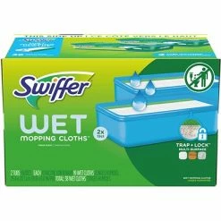 Wet Mops Swiffer Sweeper TRAP + LOCK Wet Mop Cloth, Open Window Fresh, 38/Pack (00742)
