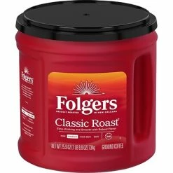 Folgers Classic Roast Ground Coffee, Medium Roast, 25.9 Oz. Canister (SMU02042/2550030407)
