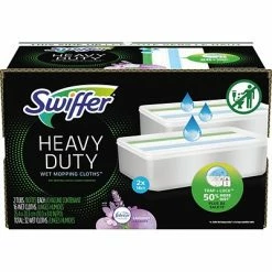 Wet Mops Swiffer Sweeper TRAP + LOCK Heavy-Duty Wet Mop Cloth, Lavender, 32/Pack (00739) )