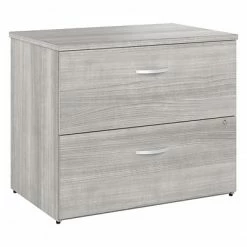 File Cabinets Bush Business Furniture Studio A 2-Drawer Lateral File Cabinet, Locking, Letter/Legal, Platinum Gray, 36" (SDF136PGSU-Z)