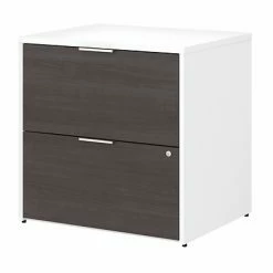 File Cabinets Bush Business Furniture Jamestown 2-Drawer Lateral File Cabinet, Locking, Letter/Legal, Storm Gray/White, 29.72" (JTF130SGWHSU)