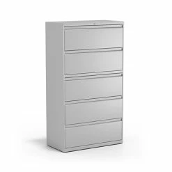 Staples Lateral Files Quill Brand® Commercial 5 File Drawers Lateral File Cabinet, Locking, Gray, Letter/Legal, 36"W (21746D)