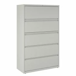 Staples Lateral Files Quill Brand® Commercial 5 File Drawers Lateral File Cabinet, Locking, Gray, Letter/Legal, 42"W (21749D)