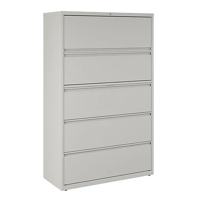 Staples Lateral Files Quill Brand® Commercial 5 File Drawers Lateral File Cabinet, Locking, Gray, Letter/Legal, 42"W (21749D) 1 Staples Lateral Files Quill Brand® Commercial 5 File Drawers Lateral File Cabinet, Locking, Gray, Letter/Legal, 42"W (21749D)
