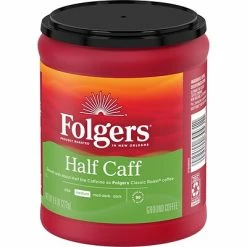 Folgers Half Caff Ground Coffee, 9.6 Oz. Canister
