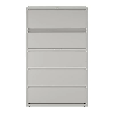 Staples Lateral Files Quill Brand® Commercial 5 File Drawers Lateral File Cabinet, Locking, Gray, Letter/Legal, 42"W (21749D) 2 Staples Lateral Files Quill Brand® Commercial 5 File Drawers Lateral File Cabinet, Locking, Gray, Letter/Legal, 42"W (21749D) - Image 2