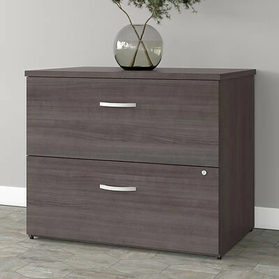 File Cabinets Bush Business Furniture Studio A 2-Drawer Lateral File Cabinet, Locking, Letter/Legal, Storm Gray, 36" (SDF136SGSU-Z) 2 File Cabinets Bush Business Furniture Studio A 2-Drawer Lateral File Cabinet, Locking, Letter/Legal, Storm Gray, 36" (SDF136SGSU-Z) - Image 2