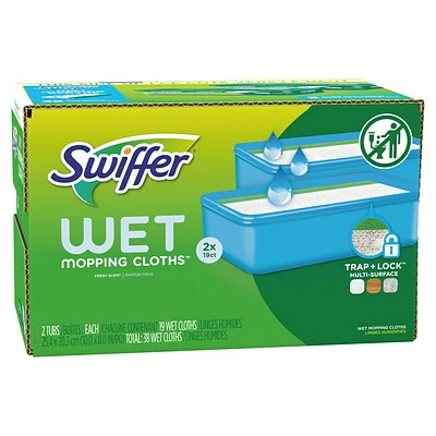 Wet Mops Swiffer Sweeper TRAP + LOCK Wet Mop Cloth, Open Window Fresh, 38/Pack (00742) 2 Wet Mops Swiffer Sweeper TRAP + LOCK Wet Mop Cloth, Open Window Fresh, 38/Pack (00742) - Image 2
