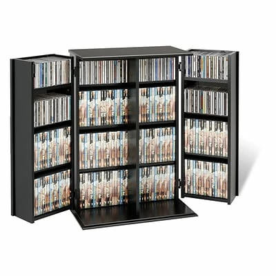 Media Storage Cabinets Prepac™ Locking Media Storage Cabinet With Shaker Doors, Black 2 Media Storage Cabinets Prepac™ Locking Media Storage Cabinet With Shaker Doors, Black - Image 2