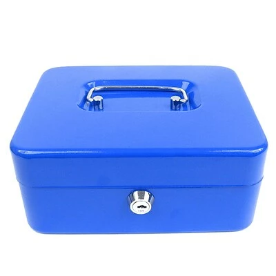 Stalwart™ Key Lock Cash Boxes Trademark Global® Stalwart™ 8" Key Lock Cash Box With Coin Tray, Blue 2 Stalwart™ Key Lock Cash Boxes Trademark Global® Stalwart™ 8" Key Lock Cash Box With Coin Tray, Blue - Image 2
