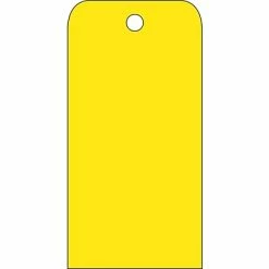 National Marker Lock Out Tags Accident Prevention Tags; Yellow Blank, 6X3, .015 Mil Unrip Vinyl, 25 Pk