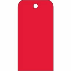 National Marker Lock Out Tags Accident Prevention Tags; Red Blank, 6X3, .015 Mil Unrip Vinyl, 25 Pk
