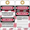 National Marker Lock Out Tags Lockout Tags; Equipment Lock Out A Life Is On The Line, Bilingual, 6X3, Unrip Vinyl, 25/Pk