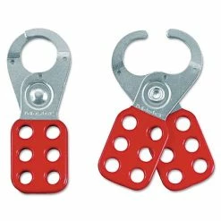 Master Lock® Hasp And Hasplock Master Lock® Safety Lockout Hasps, Steel, Red, 1" Jaw Diameter, 1/Each