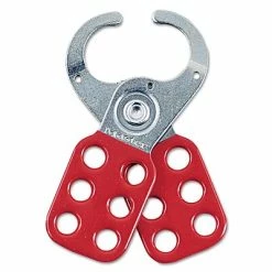 Master Lock® Hasp And Hasplock Master Lock® Safety Lockout Hasps, Steel, Red, 1-1/2" Jaw Diameter, Each