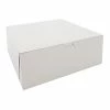 Carryout Containers & Boxes Southern Champion Tray White Paperboard Lock Corner Bakery Box, 4" X 10" X 10", 100/Pack