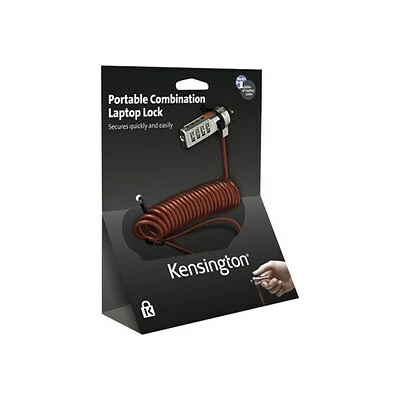 Kensington Security Accessories Portable Combination Laptop Lock, 6 Ft. Steel Cable, Red 2 Kensington Security Accessories Portable Combination Laptop Lock, 6 Ft. Steel Cable, Red - Image 2