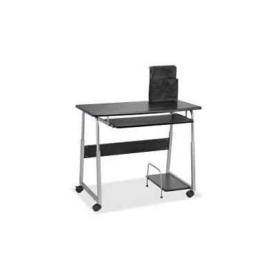 Office Desks Lorell Mobile Computer Desk, Black/Silver 2 Office Desks Lorell Mobile Computer Desk, Black/Silver - Image 2