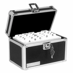 Card Files, Cases & Holders Vaultz™ Locking Card File, 350-Card Capacity, 3 X 5, Black