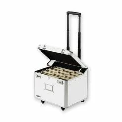 File Storage Vaultz Locking Mobile File Chest, Letter/Legal, White (VZ00168)