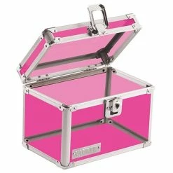 Index Card Files Vaultz®, Locking 4" X 6" Index Card Box, Acrylic Pink (VZ00208)