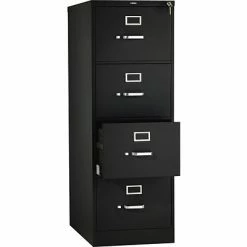Vertical File Cabinets HON 510 Series 4-Drawer Vertical File Cabinet, Locking, Legal, Black, 25" (H514CPP)