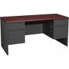 Office Desks HON® 38000 Series Kneespace Credenza With Locks, Mahogany/Charcoal, 29 1/2"H X 60"W X 24"D