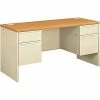 Office Desks HON® 38000 Series Kneespace Credenza With Locks, Harvest/Putty, 29 1/2"H X 60"W X 24"D