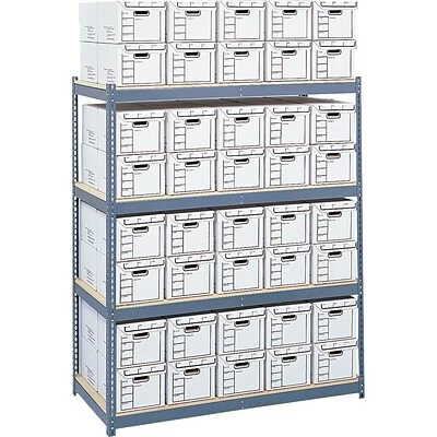 Safco 4-Shelves Steel Pack Archival Shelving, 69", Gray (5260) 2 Safco 4-Shelves Steel Pack Archival Shelving, 69", Gray (5260) - Image 2