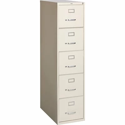 Staples Vertical File Cabinets Quill Brand® Commercial 5 File Drawer Vertical File Cabinet, Locking, Putty/Beige, Letter, 26.5"D (20069D) 1 Staples Vertical File Cabinets Quill Brand® Commercial 5 File Drawer Vertical File Cabinet, Locking, Putty/Beige, Letter, 26.5"D (20069D)