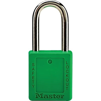Master Lock® Safety Tumbler Padlocks, 6 Pin, Xenoy, Green, Keyed Different, 6/Box 1 Master Lock® Safety Tumbler Padlocks, 6 Pin, Xenoy, Green, Keyed Different, 6/Box