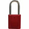 Master Lock® Safety Tumbler Padlock, 6 Pin, Xenoy, Red, Keyed Different, 6/BX
