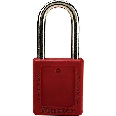Master Lock® Safety Tumbler Padlock, 6 Pin, Xenoy, Red, Keyed Different, 6/BX 1 Master Lock® Safety Tumbler Padlock, 6 Pin, Xenoy, Red, Keyed Different, 6/BX