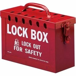 Locking Systems Brady® 65699 Portable Metal Lock Box, Red