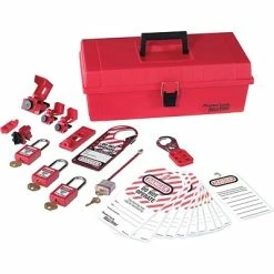 Locking Systems Master Lock® Safety Series™ 1457E410KA Personal Lockout Kit, Red