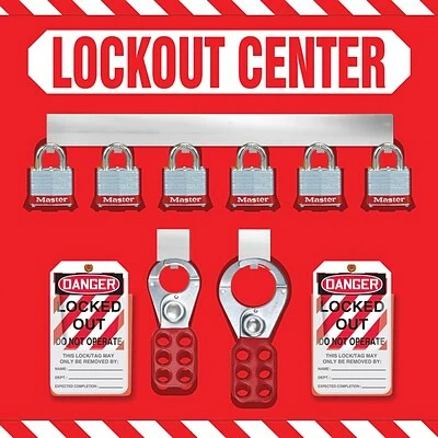 Lockout Kits Accuform Signs® Lockout Store Board With Kit And 6 Padlock, Red/White 1 Lockout Kits Accuform Signs® Lockout Store Board With Kit And 6 Padlock, Red/White