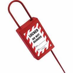 Lockout Kits Accuform Signs® STOPOUT® Plastic Disposable Padlock Seal, Red