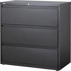 Staples Lateral Files Quill Brand® 3-Drawer Lateral File Cabinet, Locking, Letter/Legal, Charcoal, 42"W (26824D)