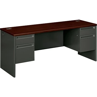 Office Desks HON® 38000 Series Steel Kneespace Credenza With Locks, Charcoal, 72"W X 24"D X 29 1/2"H 4 Office Desks HON® 38000 Series Steel Kneespace Credenza With Locks, Charcoal, 72"W X 24"D X 29 1/2"H - Image 4