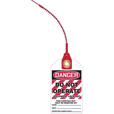 Safety Signs ACCUFORM SIGNS® Loop 'n Lock™ Tie Tags, DANGER DO NOT OPERATE EQUIPMENT LOCK OUT, RP-Plastic, 10/Pk 1 Safety Signs ACCUFORM SIGNS® Loop 'n Lock™ Tie Tags, DANGER DO NOT OPERATE EQUIPMENT LOCK OUT, RP-Plastic, 10/Pk