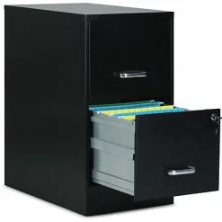 Staples File Cabinets Quill Brand® 2-Drawer Vertical File Cabinet, Locking, Letter, Black, 22"D (52153)