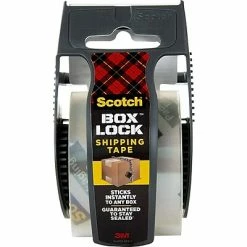 Hot Melt Tapes Scotch Box Lock 1.88" X 22.2 Yds., Shipping Packaging Tape, 1 Roll/Pack (195)