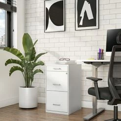 Staples File Cabinets Quill Brand® 3-Drawer Vertical File Cabinet, Locking, Letter, White, 18"D (52144) -Deals Locks Store s1212882 s7