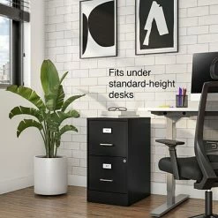 Staples File Cabinets Quill Brand® 2-Drawer Vertical File Cabinet, Locking, Letter, Black, 18"D (52142) -Deals Locks Store s1212919 s7