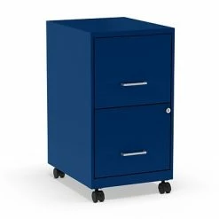 Vertical Files Quill Brand® 2-Drawer Light Duty Vertical File Cabinet, Locking, Letter, Blue, 18" (24362)