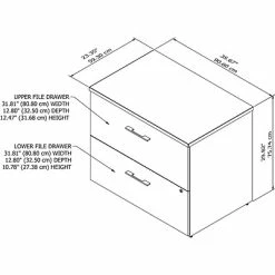 File Cabinets Bush Business Furniture Office 500 2-Drawer Lateral File Cabinet, Locking, Letter/Legal, Modern Hickory, 35.67" (OFF136MHSU) -Deals Locks Store sp101402894 s7