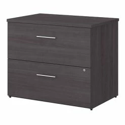 File Cabinets Bush Business Furniture Office 500 2-Drawer Lateral File Cabinet, Locking, Letter/Legal, Storm Gray, 35.67" (OFF136SGSU)