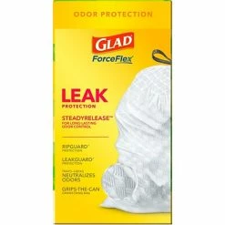 Glad® ForceFlex Tall Kitchen Drawstring Trash Bags, 13 Gallon, Gain Original Scent, White, 80 Count (32483) -Deals Locks Store sp103681276 s7