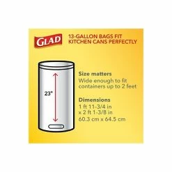 Glad® ForceFlex Tall Kitchen Drawstring Trash Bags, 13 Gallon, Gain Original Scent, White, 80 Count (32483) -Deals Locks Store sp103681342 s7